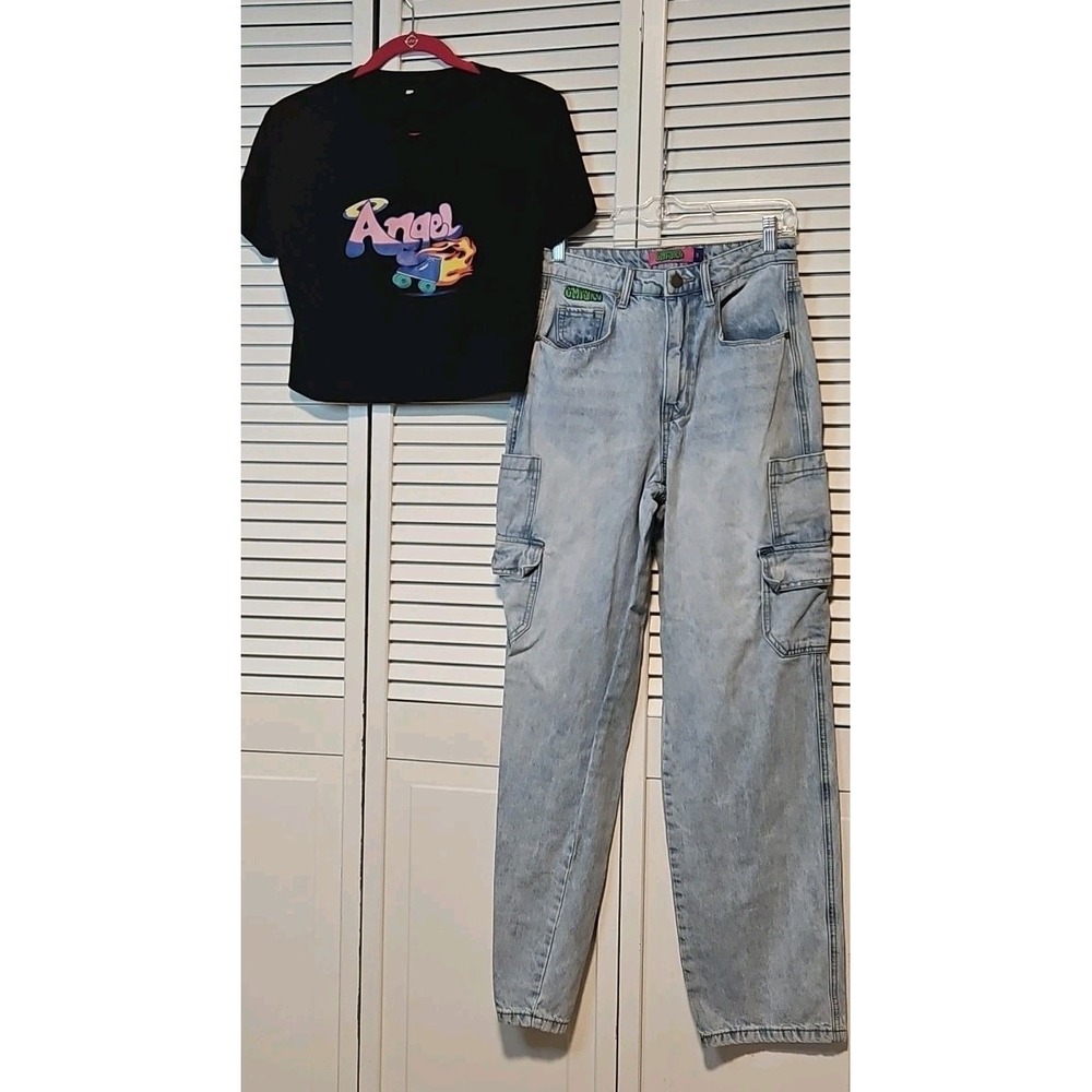 Vintage Empyre Jeans Women's Sz 2 Baggy‎ Skater Grunge & Skater TShirt